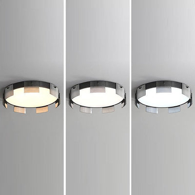 Modern Simplicity Acrylic Circle Ring Shade Glass LED Flush Mount Ceiling Light For Living Room