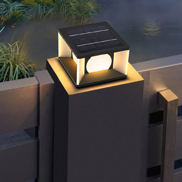 Lumière de paysage extérieure à LED carrée de lumière principale de poteau solaire de Patio simple 