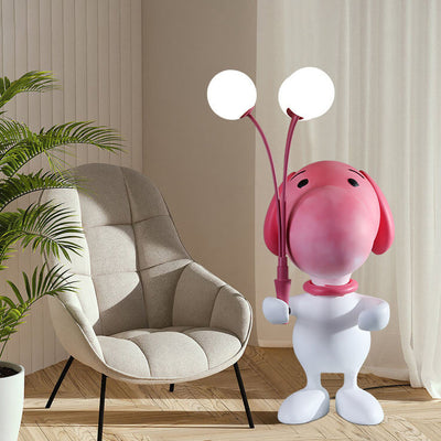 Modern Creative Snoopy Sculpture Resin 3-Light Table Lamp