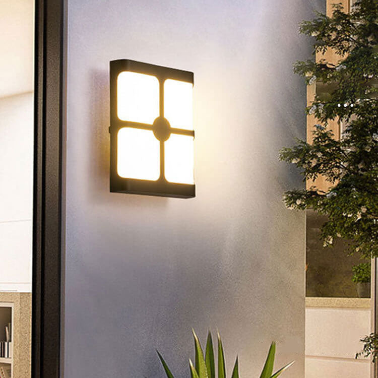 Outdoor Waterproof Square Flat Geometric Patio LED Wall Sconce Lamp