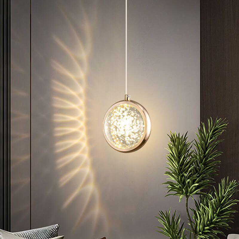 Nordic Creative Animals Interior Carved Crystal Circle LED Pendant Light