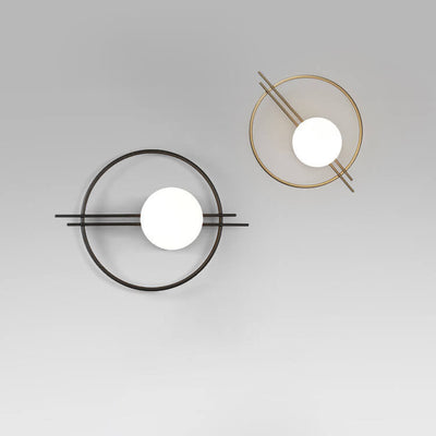 Moderne, minimalistische, runde Glaskugel-Kunst-LED-Wandleuchte