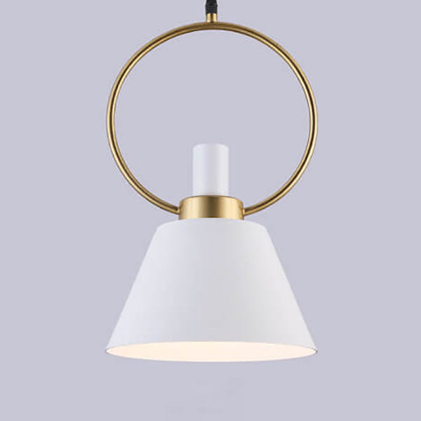 Modern Minimalist Circular Iron Aluminum 1-Light Pendant Light