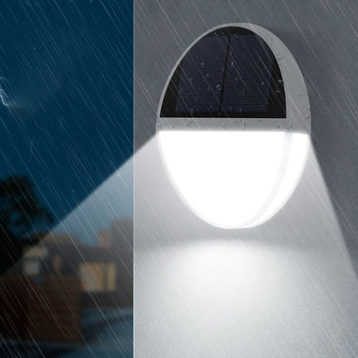 Solar Outdoor Waterproof Round Flat Body Radar Sensor LED Wall Sconce Lamp