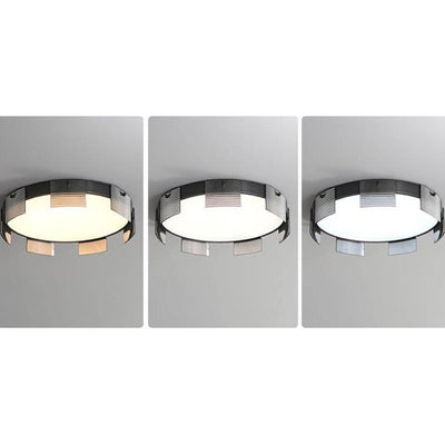 Modern Minimalistic Round Copper Glass Acrylic LED Flush Mount Light