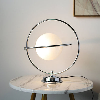 Nordic Vintage Planet Glass Iron 1-Light Table Lamp