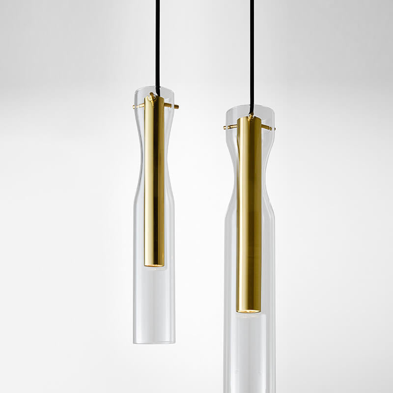 Nordic Light Luxus-LED-Pendelleuchte aus durchsichtigem Messing 