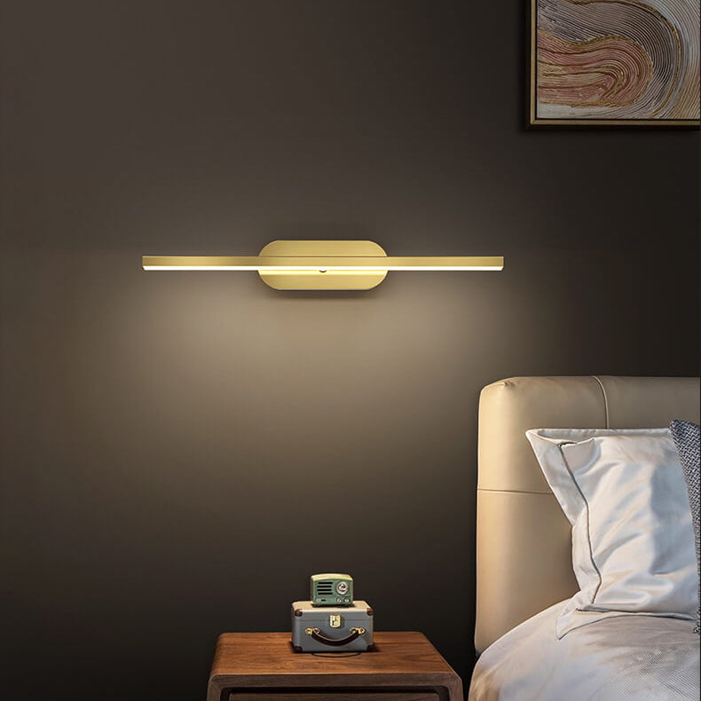 Nordic Minimalist Copper Linear LED Rotatable Wall Sconce Lamp