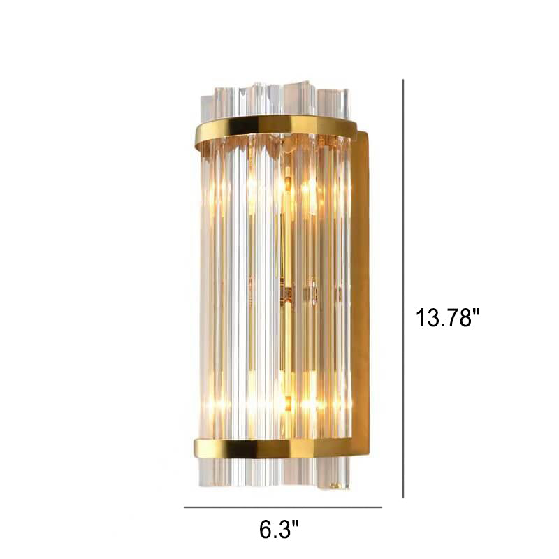 Nordic Luxury Crystal Plated Column 2-Light Wandleuchte 