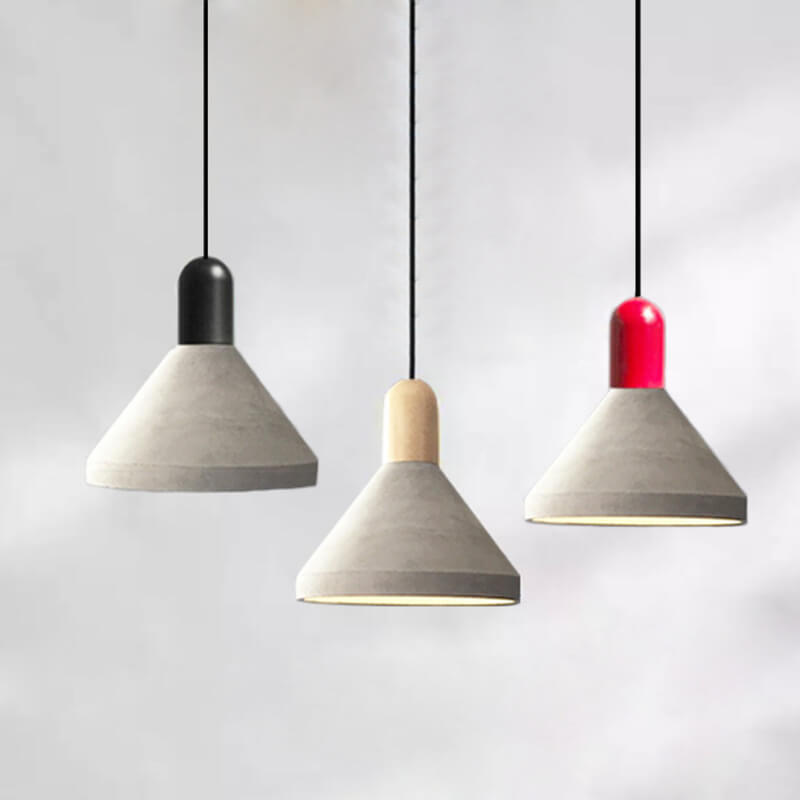 Industrial Style Solid Wood Cement 1-Light Pendant Light