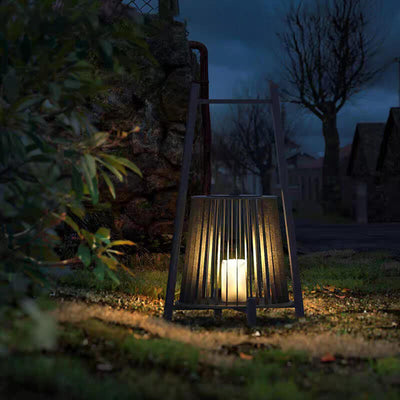 Industrial Outdoor Candle Lantern Stainless Steel LED Patio Landscape Light