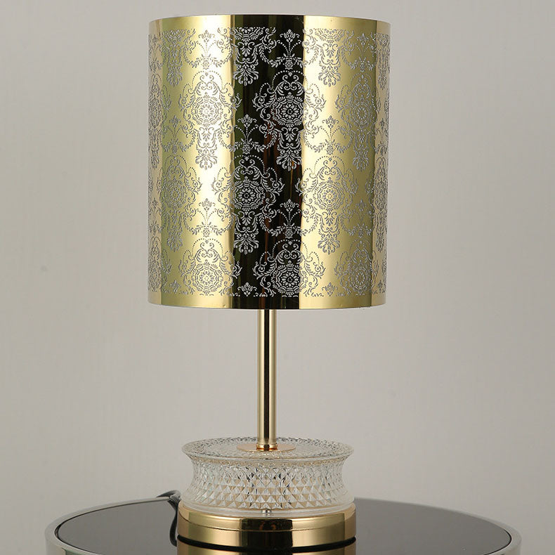 Lampe de table moderne de luxe en acier inoxydable sculpté à 1 lumière en acrylique 