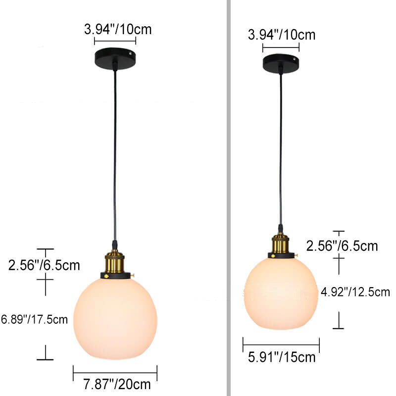 Scandinavian Modern Round Ball Glass 1-Light Pendant Light