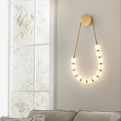 Applique murale LED avec collier minimaliste moderne, haricot magique 