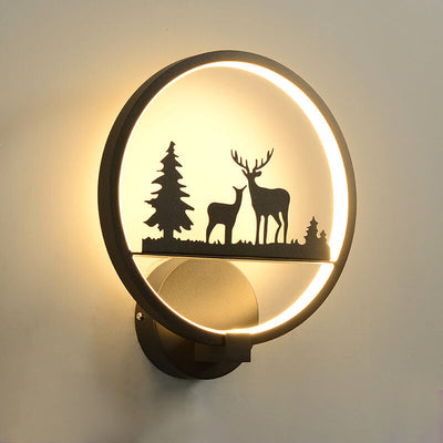 Lampe murale LED en acrylique et Silicone rond en forme d'élan créatif de style européen 