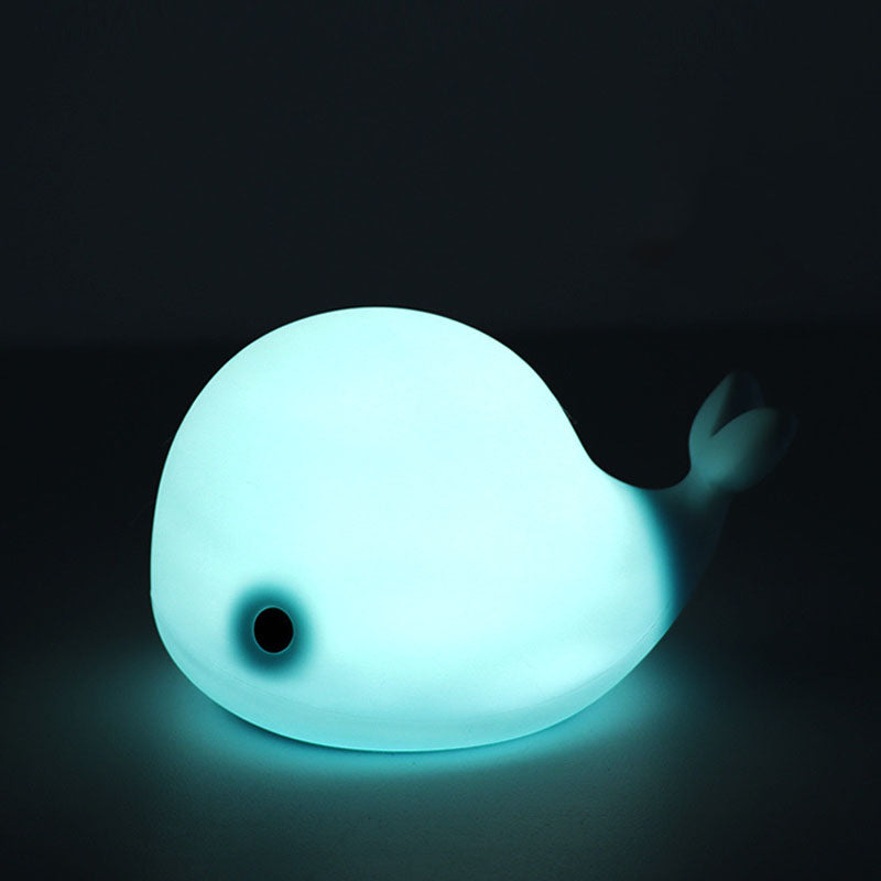 Moderne kreative Whale Silicone Pat LED-Nachtlicht-Tischlampe 