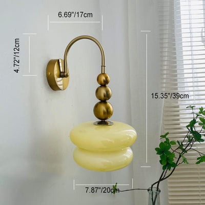 Macaron Cream Gourd Design Glass Shade 1-Light Wall Sconce Lamp