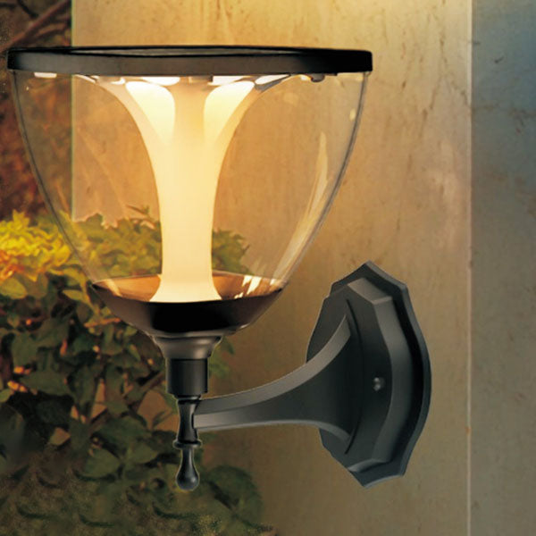 Solar Outdoor Triangle Jar Wasserdichte LED Patio Wandleuchte Lampe 