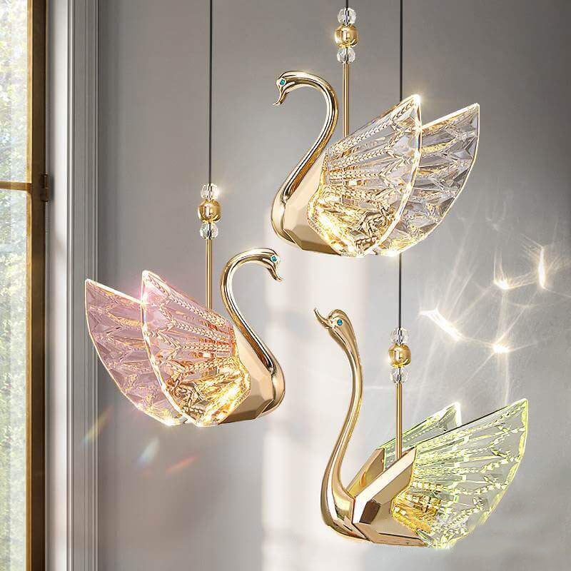 Modern Luxury Acrylic Swan Shape LED Pendant Light