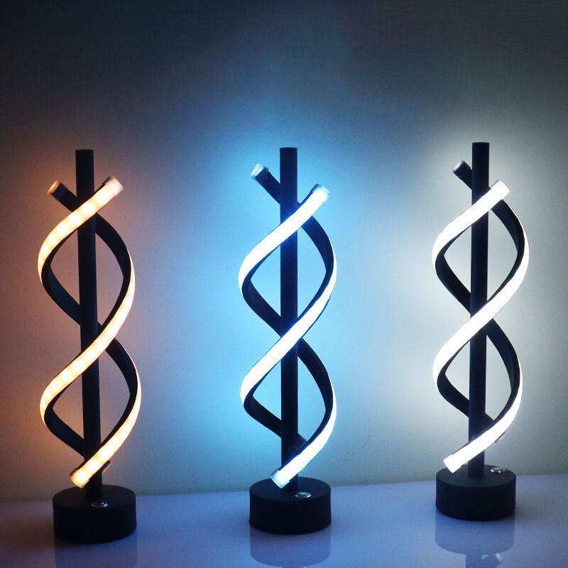 Simple Creative Spiral Rechargeable LED Night Light Table Lamp