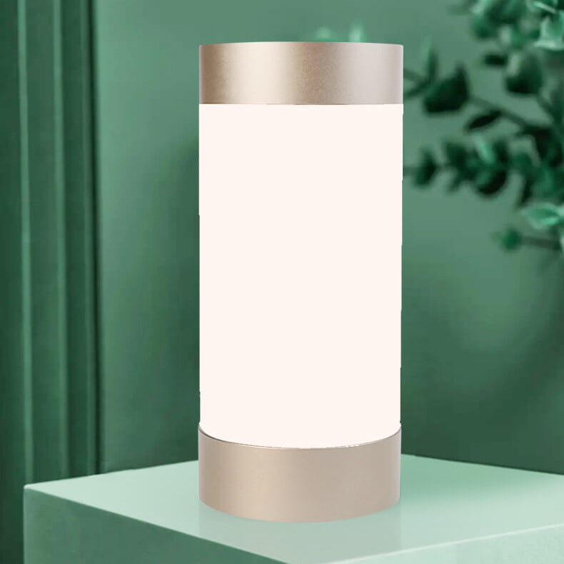 Modern Minimalist Cylindrical Aluminum Acrylic USB LED Table Lamp