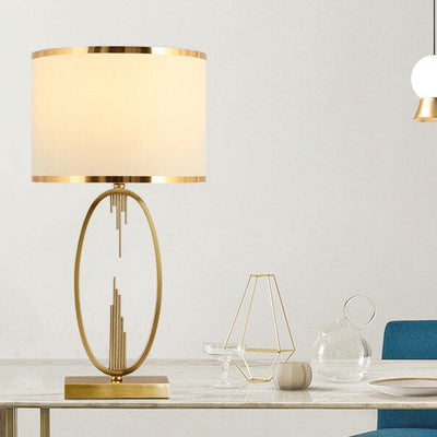 Lampe de table moderne à 1 lumière carrée et ronde en métal du milieu du siècle pour chambre à coucher 