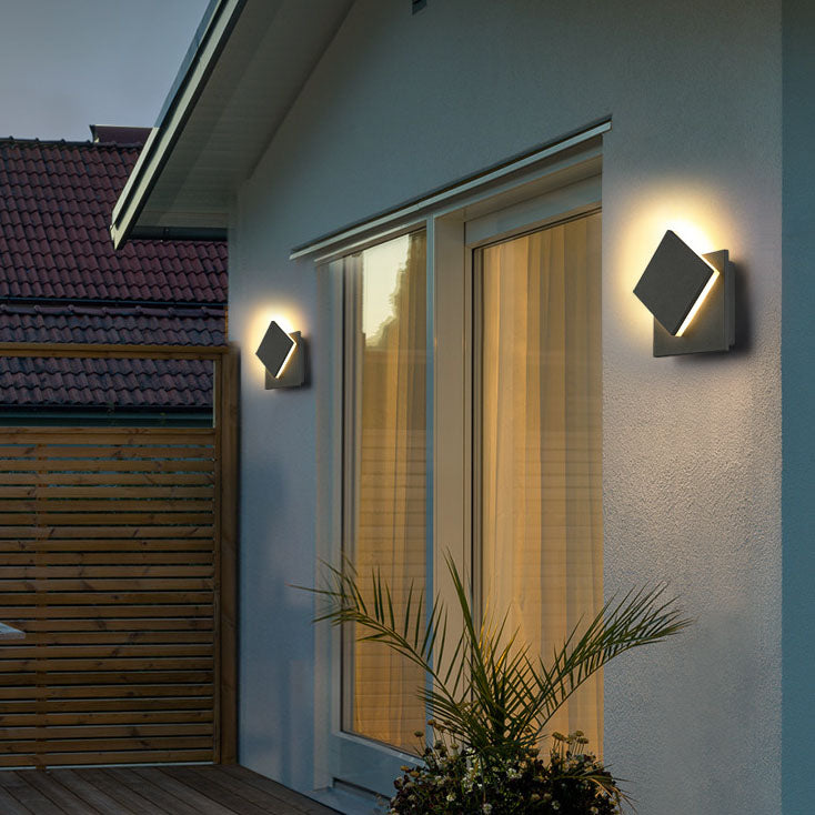 Moderne, minimalistische, wasserdichte, quadratische, flache, geometrische LED-Wandleuchte 