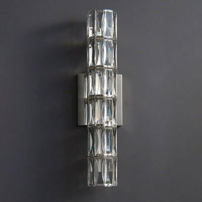 Modern Luxury Silver Crystal Column 3/4/6 Light Wall Sconce Lamp