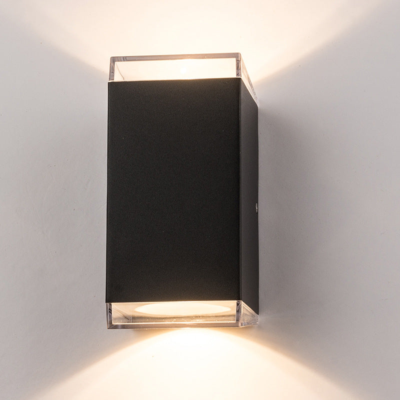 Outdoor Simple Column Aluminum PC Waterproof LED Wall Sconce Lamp