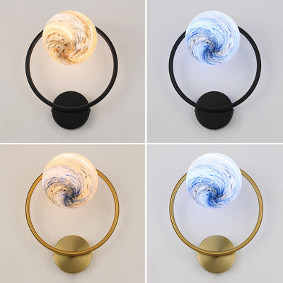 Modern Creative Planet Glass Circle 1-Licht-Wandleuchte