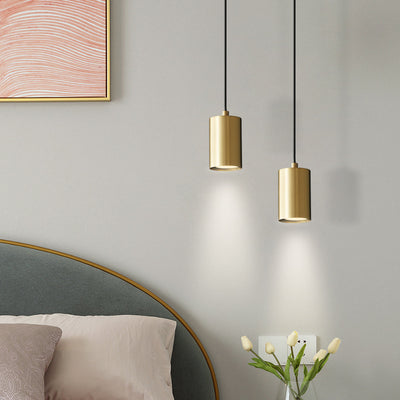 Nordic Minimalist Copper Column Mini 1-Light Pendant Light