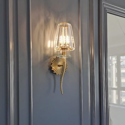 European Light Luxury Hardware Glas 1-Licht-Wandleuchte 