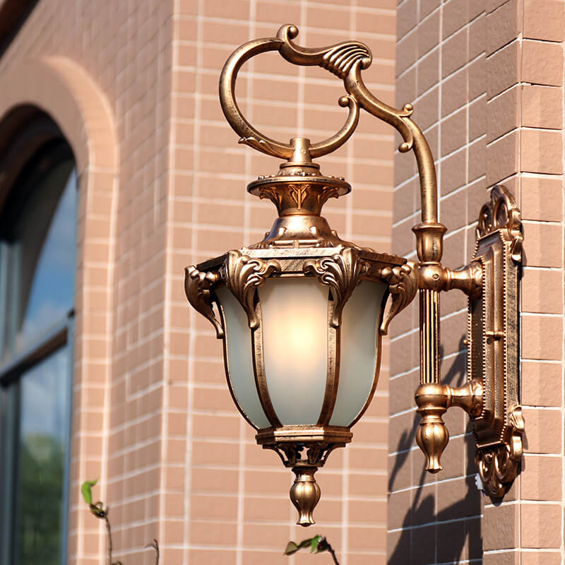 Wasserdichte Wandleuchte aus Aluminiumglas im europäischen Stil mit 1 Licht im Retro-Stil 