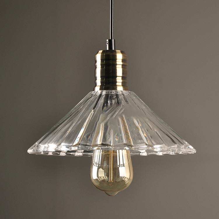 Modern Retro Clear Umbrella Glass 1-Light Pendant Light