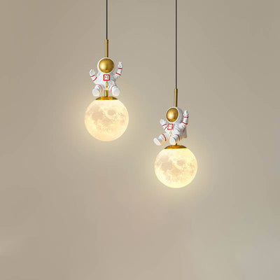 Nordic Minimalist Children's Astronaut 1-Light Pendant Light