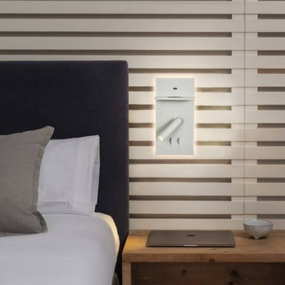 Modern Simple Square House Light Head USB Wireless Charging LED Wall Sconce Lamp