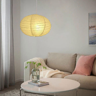 Minimalist Handmade Paper Round Lantern 1-Light Pendant Light