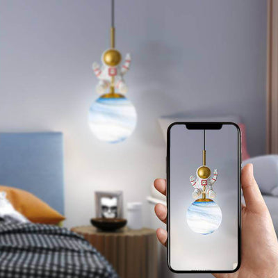 Nordic Minimalist Children's Astronaut 1-Light Pendant Light