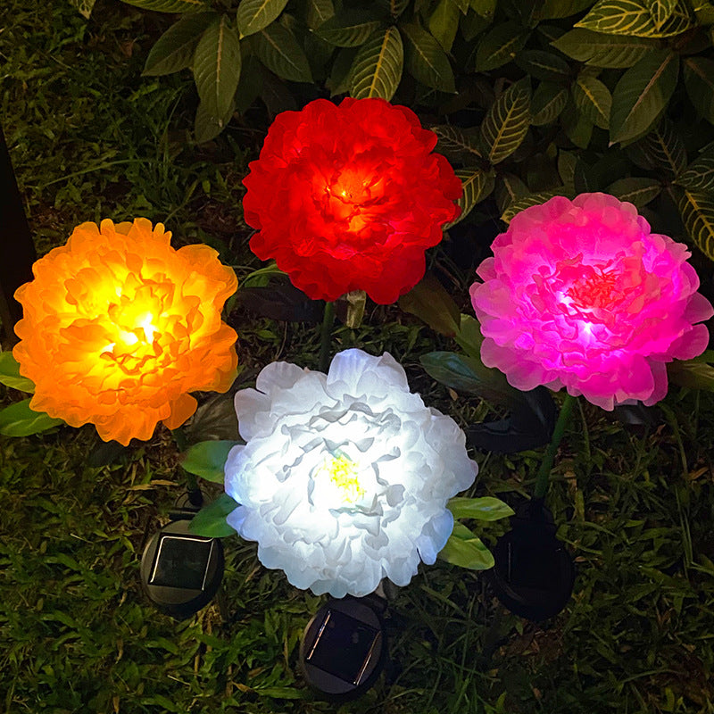 Modern Simulated Flowers Decorative Solar Outdoor Lawn LED Garden Ground Insert Landscape Light