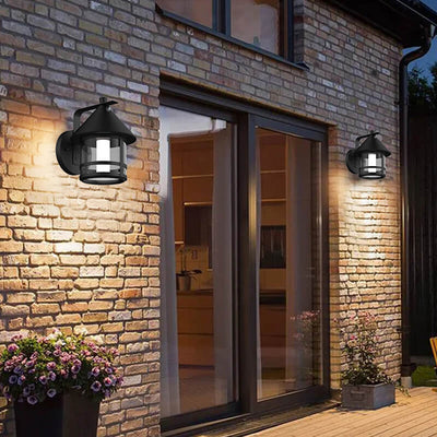 Solar Modern Cone Cage Body Sensor LED Outdoor Wall Sconce Lamp