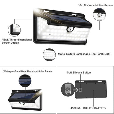 Outdoor Solar Flame Trapezoid Sensor LED Patio Wall Sconce Lamp