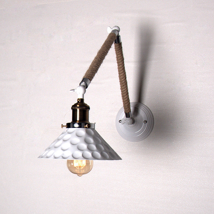 Industrial Vintage White Barn Foldable 1-Light Wall Sconce Lamp