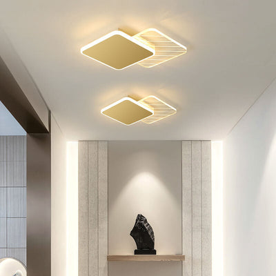 Creative Simple Geometric Overlap Design LED Flush Mount Light