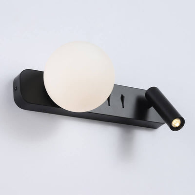 Modern Minimalist Glass Sphere LED Spotlight Reading Wall Sconce Lamp