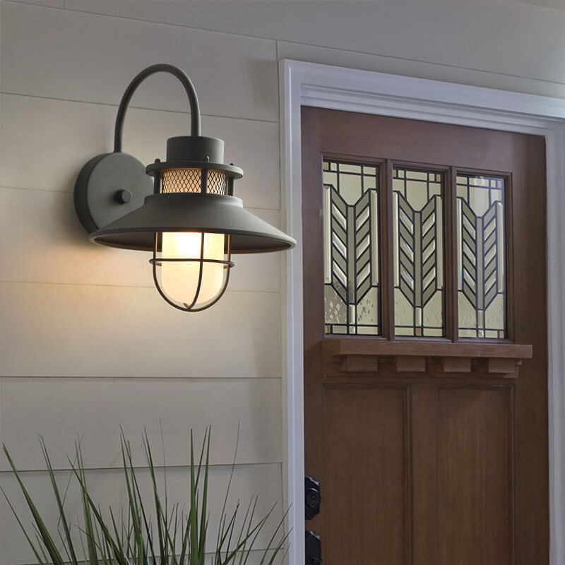 Outdoor Waterproof Iron Body 1-Light Outdoor Wall Sconce Lamp