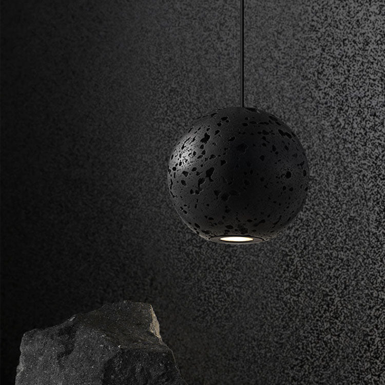 Modern Minimalist Black Hole Stone Orb LED Pendant Light