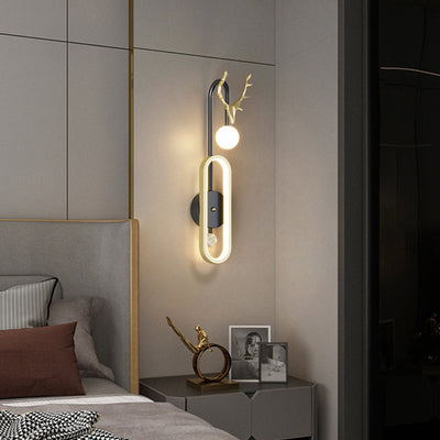 Nordic Light Luxury Antler Circle LED Wall Sconce Lamp