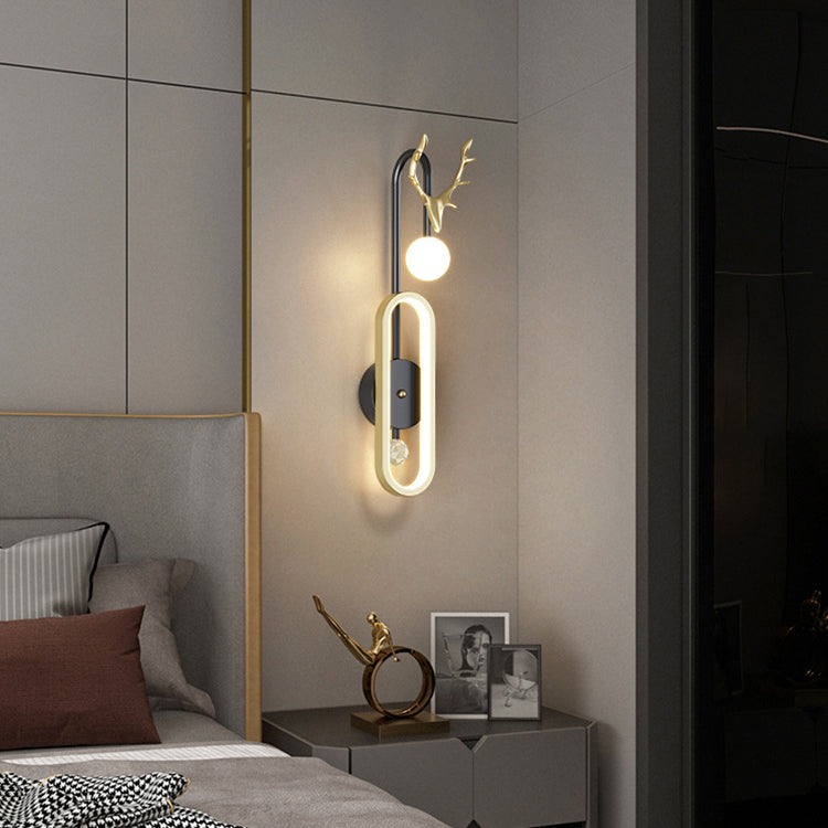 Nordic Light Luxury Antler Circle LED Wall Sconce Lamp