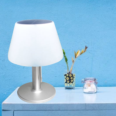 Solar Powered Modern Cone Induction Waterproof LED Table Lamp