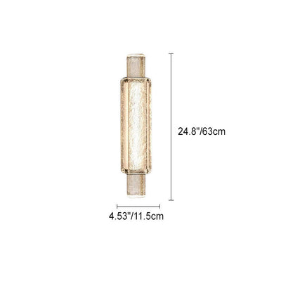 Modern Luxury Water Grain Glass Column LED Wall Sconce Lamp For Bedroom